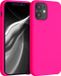 kwmobile telefoonhoesje geschikt voor Apple iPhone 12 mini - Hoesje met siliconen coating - Smartphone case in neon roze