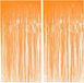 Boland Folie deurgordijn/feestgordijn - 2x - neon fluor oranje - 100 x 200 cm