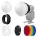NEEWER Flash Accessoires Kit met Siliconen Diffuser, Grid, Reflector, 6x Kleur Gel & 1x Magnetische Adapter Ring Compatibel met Godox V1/V1 PRO NEEWER Z1 Z2 Ronde Hoofd Camera Speedlight, CRS5