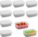 Boîtes réfrigérantes, set de 10, 850 ml, 18x11,4x6,2 cm, adapté aux produits surgelés, sans BPA
