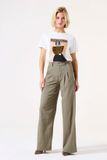 Garcia H50111 Pantalon Femme Coupe Large Vert