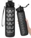 Bouteille d'eau 32 oz - Bouteille de sport réutilisable portable - Bouteille d'eau avec paille - Marqueur de temps - Conception étanche - Large goulot pour glaçons