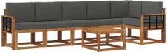 vidaXL Hoek loungeset 6-zits Naturel et Anthracite Acacia Bois