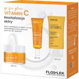 FlosLek Laboratorium Floslekset Go For Glow Vitamin C Moisturizing Cream For Day And Night 50ml, Illuminating Eye Cream 30ml, Hand And Nail Cream 50ml
