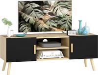 HOMCOM TV-meubel - Spaanplaat, MDF - 110x36,2x42cm - Eiken, Zwart