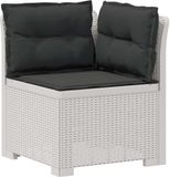 vidaXL - Eén-zits - Tuin - Sofa - met - Kussens - Rieten - Look - PP - Wit