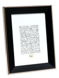 Deknudt Frames fotolijst S45FE2 - zwart - zilver buitenrand - 10x15 cm