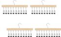 Allecto Premium Houten Wasrek met 10 Clips en 360° Draaibare Haak - Pack van 4