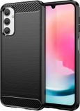 Techsuit Carbon Silicone Back Cover hoesje voor Samsung Galaxy A24 4G - Zwart