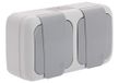 Siemens – waterdicht dubbel stopcontact 2P + T grijs