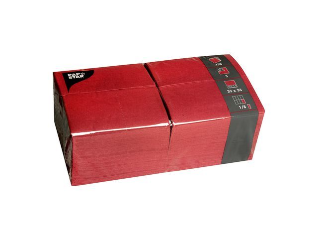 PAPSTAR Papieren Servetten - 33 x 33 cm - 3 Laags - Wijnrood