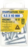 Deltafix Spaanplaatschroef platkop Torx verzinkt 4.5 x 40 mm (18 stuks)