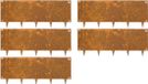 Wovar Cortenstaal Borderrand 40 x 106 cm Flexibel | 5 Stuks | Cortenstaal Kantopsluiting | Tuinafboording