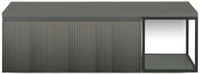 BES LED Frozen 3D Badmeubelset 140 cm - Greeplijst in Kleur - Zwart Frame - Wastafelbovenblad Petrol Mat