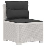 vidaXL - Eén-zits - Tuin - Sofa - met - Kussens - Rieten - Look - PP - Wit
