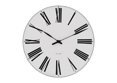 Arne Jacobsen Romeinse Wandklok Ø16 Cm Wit/Zwart