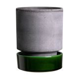Bergs Potter Pot Hoff Ø14 cm, Gris Brut-Vert Émeraude