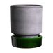 Bergs Potter Pot Hoff Ø14 cm, Gris Brut-Vert Émeraude