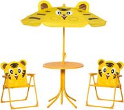 Outsunny Kindertuintafel en -stoelenset - Metaal - Geel