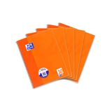 Oxford Collegeblok A4 blanco, 80 vellen, geperforeerd, oranje, 5 stuks