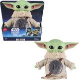 Mattel Star Wars The Mandalorian & Grogu Film Grogu Rondel Ontwerp Vinyl Hoofd Zacht Pluchen Lijfje - Knuffel van 15 cm
