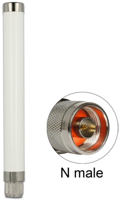 Delock LoRa 868 MHz Antenna N plug 1.89 dBi omnidirectional fixed outdoor white