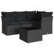 vidaXL Loungeset met kussens, zwart, polyrotan