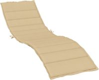 vidaXL Ligbedkussen 200x50x4 cm stof gemêleerd beige