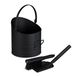 Relaxdays Asemmer - met schep en stoffer - 9,5 l - kolenemmer - ijzer - zwart