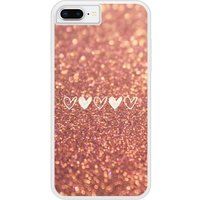 Apple iPhone 8 Paillettes coeur Verstevigd hoesje met sublimatie bedrukking