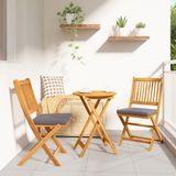 vidaXL Bistro Set 3-delig Massief Acacia Hout Bruin