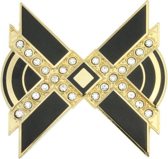 Behave® Premium Classics Broche - Goud - Vrouwen - 3.7 cm - Glas