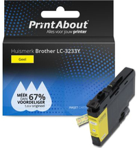 PrintAbout Huismerk Brother LC-3233Y Inktcartridge Geel