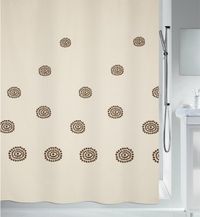 Spirella Douchegordijn 180x200 cm - Beige Badkamergordijn met Tribal Patroon