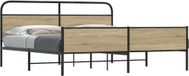 Maison Exclusive - Cadre de lit en métal sans matelas Chêne fumé 183x213 cm