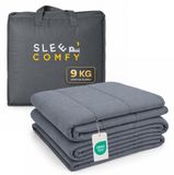 Sleep Comfy Verzwaringsdeken - 9 kg - 150x200cm - Weighted Blanket - Ontspannende Druk - Rustgevend - Comfortabel voor Alle Seizoenen - 4 Seizoenen - Hoogwaardig Materiaal - Grijs