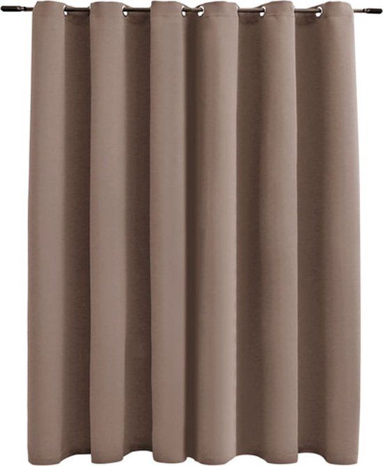 vidaXL Gordijn verduisterend met metalen ringen 290x245 cm taupe