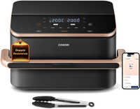Cosori Twinfry Dubbele Airfryer XXL - 10 liter - Dual Zone - 6 Programma's - Zwart/Rose goud