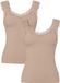 Pieces Dames Top Kant PCBARBERA LACE 2-Pack Effen Taupe - Maat S