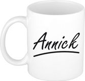 Bellatio Decorations Annick Naam koffiemok - beker - met sierlijke letters - wit