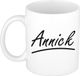 Bellatio Decorations Annick Naam koffiemok - beker - met sierlijke letters - wit
