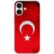 Apple iPhone 16 Drapeau turquie bedrukt siliconen hoesje