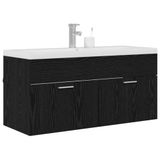 vidaXL Armoire de salle de bain - Noir - Chêne - 100 x 38,5 x 46 cm - Bois traité