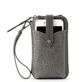 The Sak Silverlake Noord/Zuid Smartphone Crossbody, leisteen blad reliëf, één maat