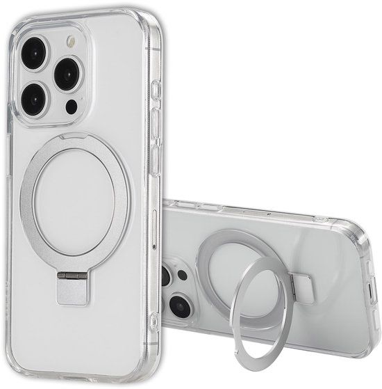 Accezz Ring Stand Backcover met MagSafe voor de Apple iPhone 15 Pro - Transparant