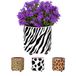 Fisura – Originele bloempot met zebraprint. Decoratieve keramische bloempot met pootjes voor binnen. Bloempot voor cactus, bloemen of vetplanten. Afmeting: 13 x 12,5 cm