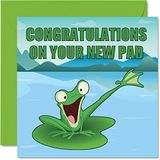 Happy New Home Card Funny - New Pad Frog - Gefeliciteerd Housewarming New House Cards, Joke Banter Moving House Cards, 145mm x 145mm Welkom House Warming Wenskaarten voor vrienden familie