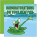 Happy New Home Card Funny - New Pad Frog - Gefeliciteerd Housewarming New House Cards, Joke Banter Moving House Cards, 145mm x 145mm Welkom House Warming Wenskaarten voor vrienden familie