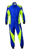 racing OMP FIA 8856-2018 Racestsuit First Evo, comfort en ademend vermogen, blauw/geel, maat 50