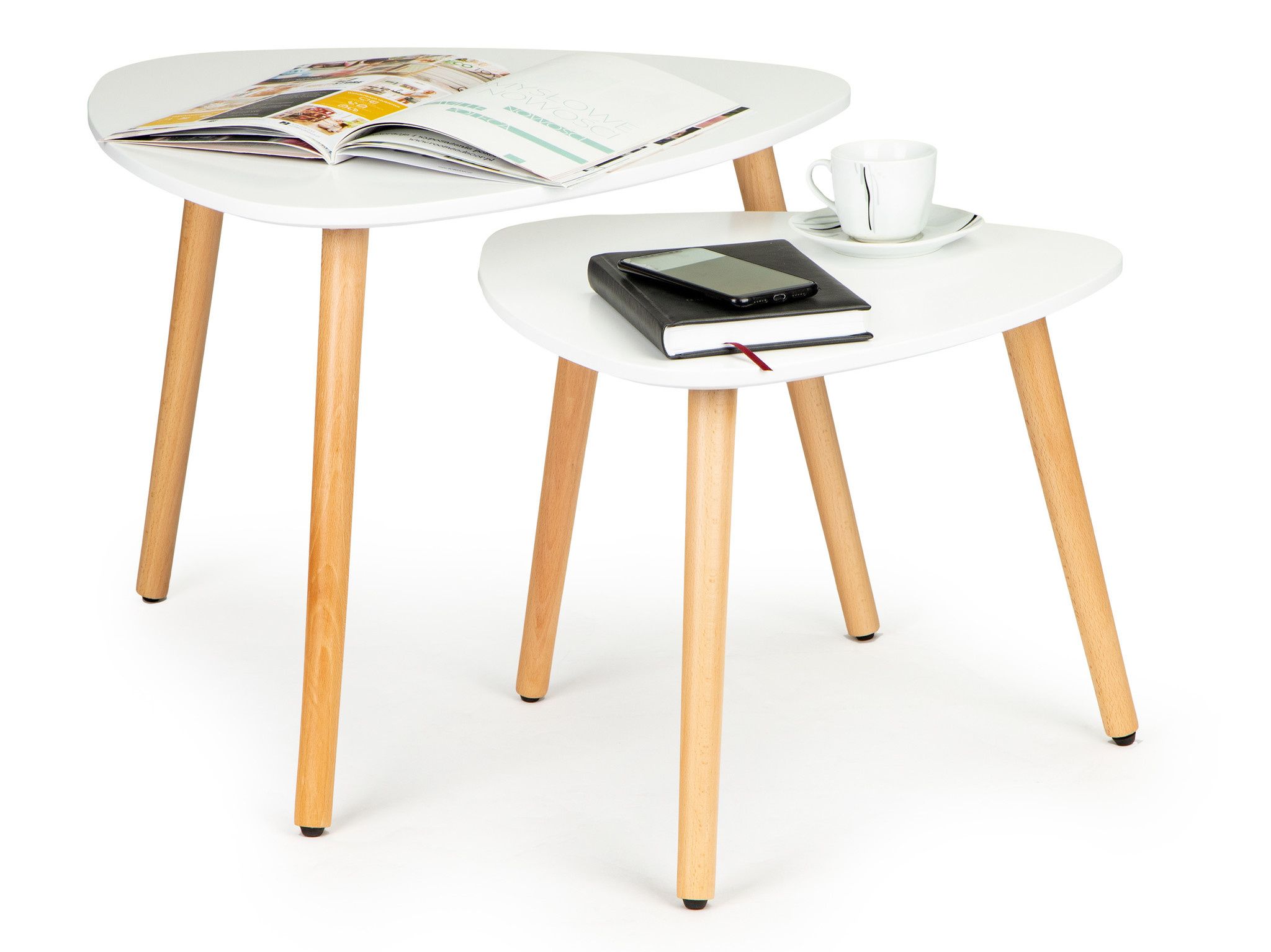 Viking Choice Salontafel wit - set van 2 - 47,5 cm en 60 cm